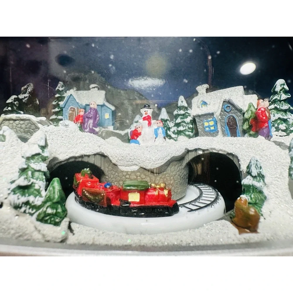 Vintage Christmas Decor Red  TV Music Box with Animated